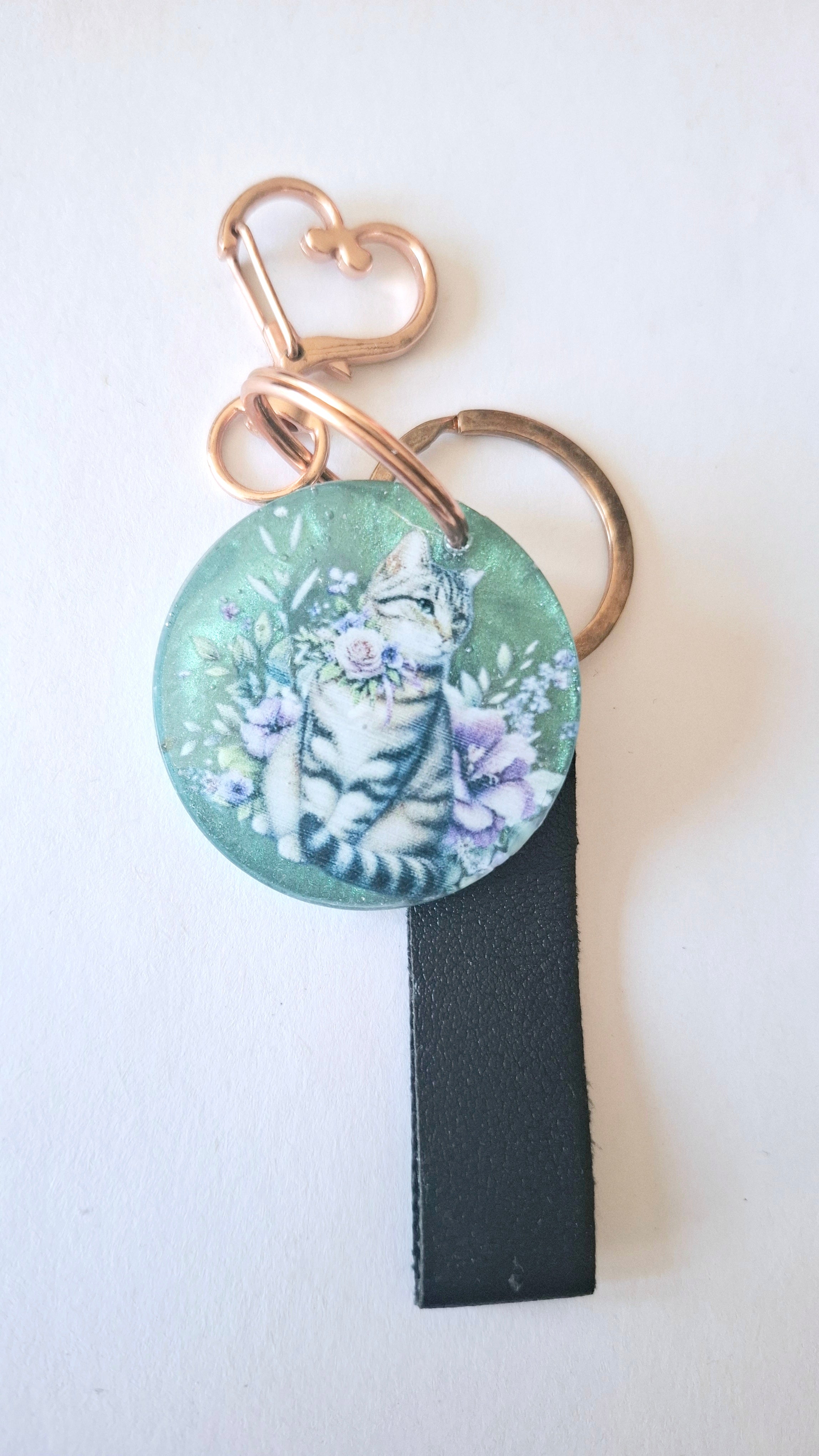 porte clés chat gris