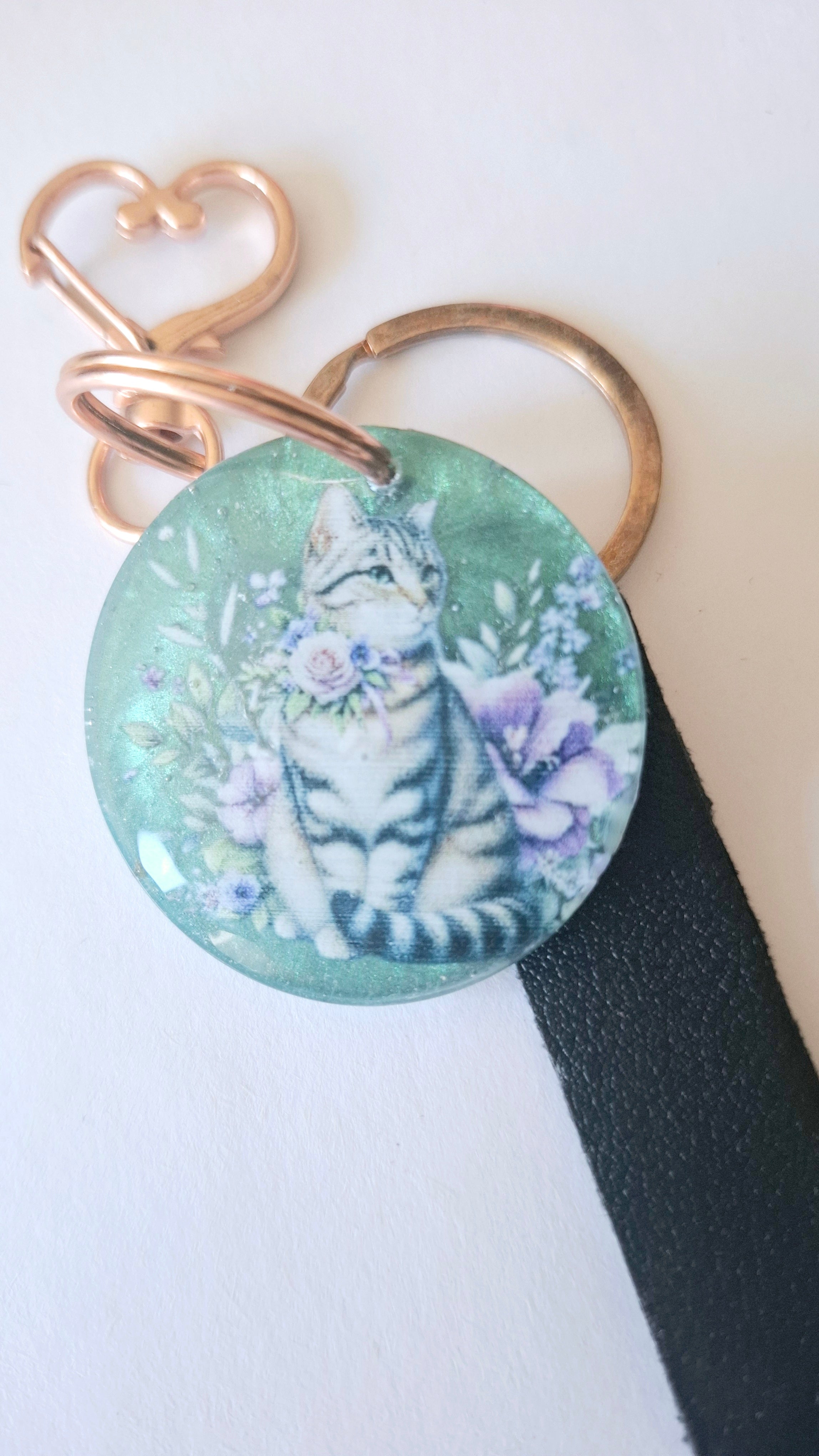 porte clés chat gris