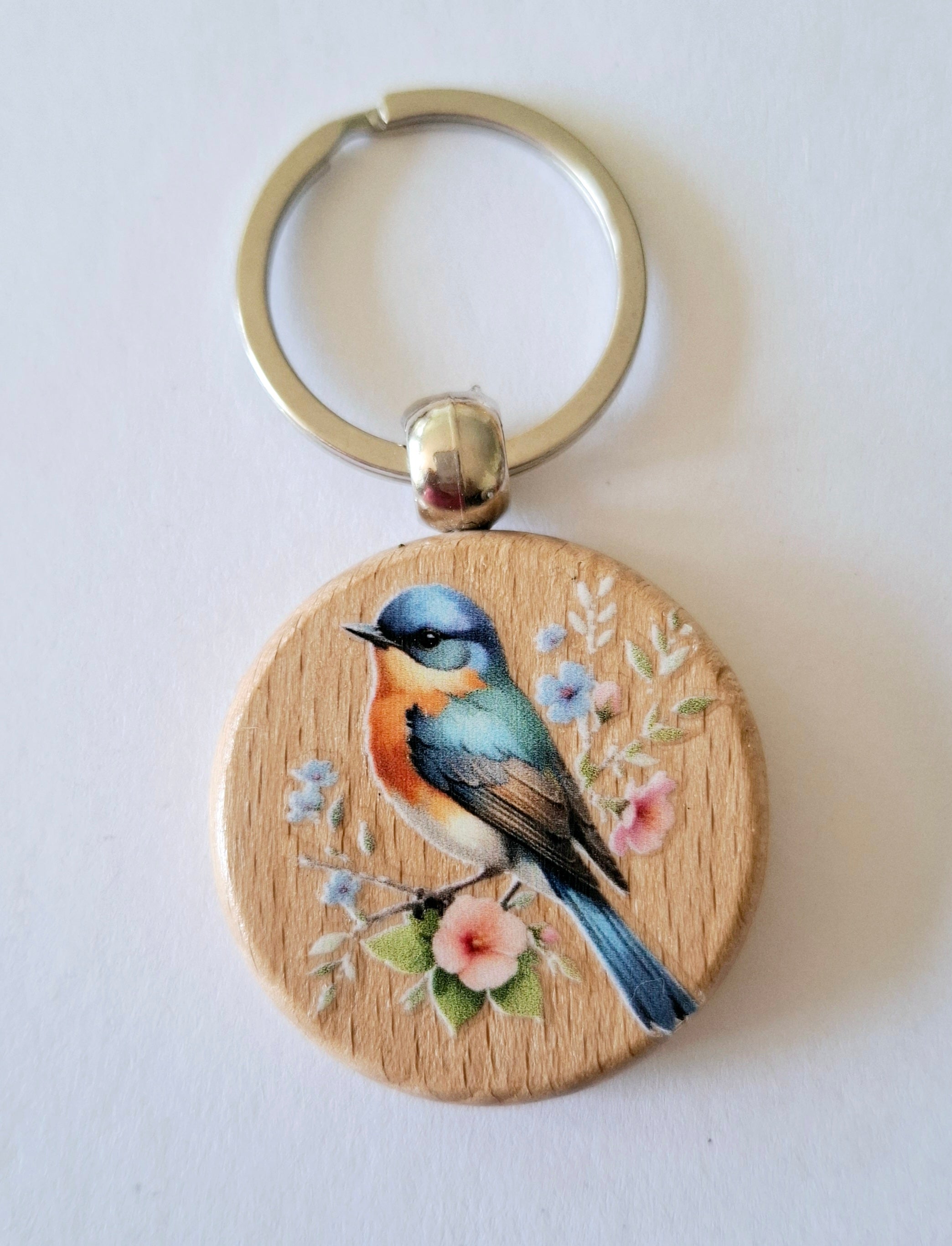 Porte clés oiseau merle bleu