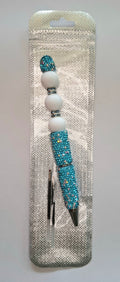 Stylo strass bleu