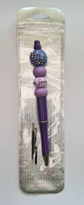 Stylo love forever violet et strass