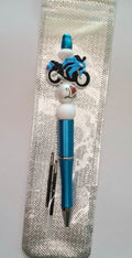 Stylo moto bleue. Love
