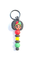 jeune femme rouge - jaune - vert