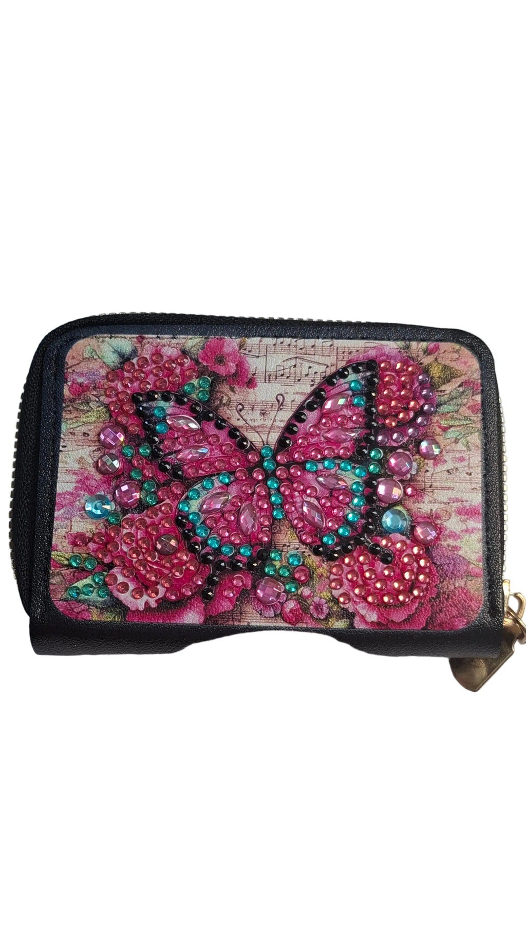 porte cartes papillon rose